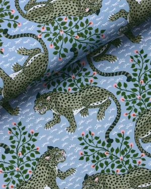 Wallpaper<Printfresh Bagheera - Peel u0026 Stick Wallpaper - Ice Blue