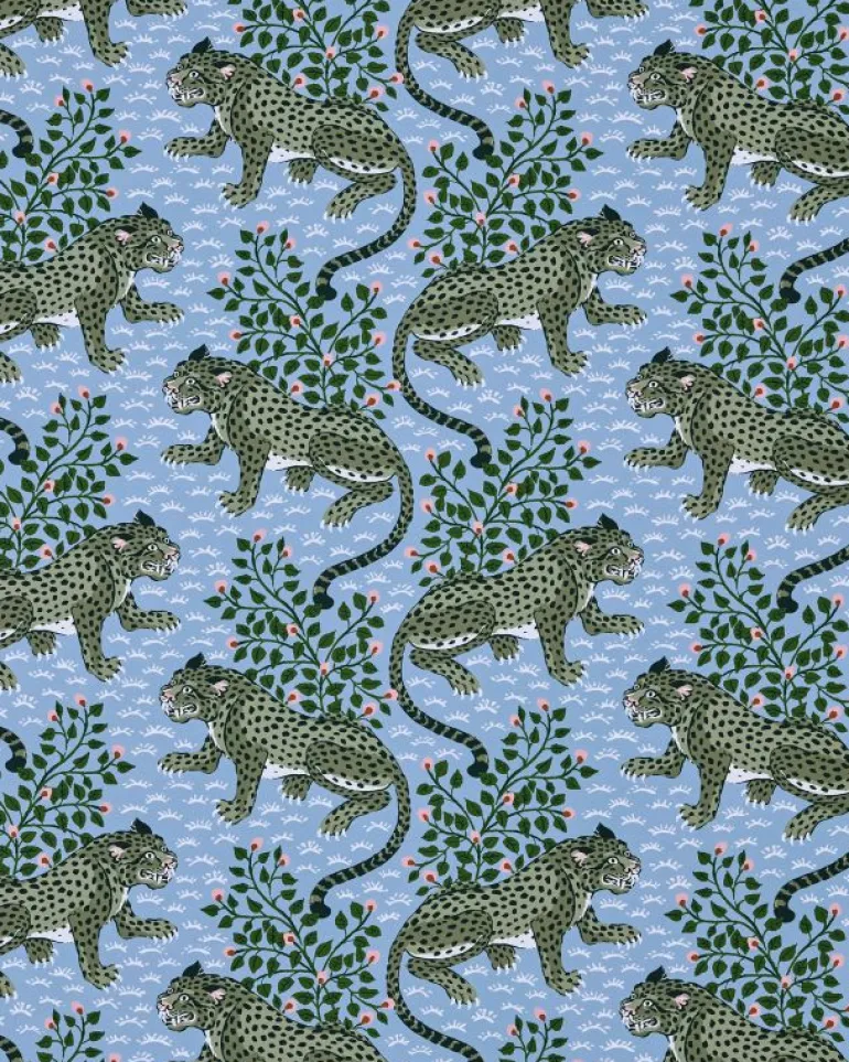 Wallpaper<Printfresh Bagheera - Peel u0026 Stick Wallpaper - Ice Blue