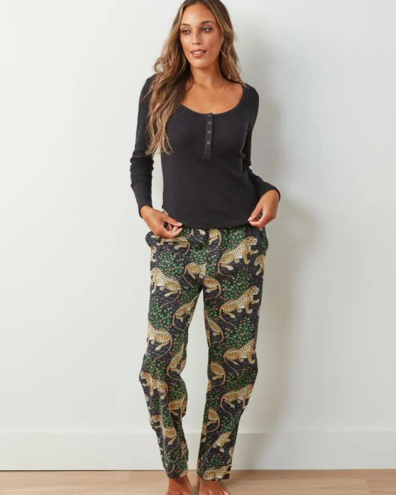 Petite | Pajama Bottoms<Printfresh Bagheera - Petite Lightweight Flannel PJ Pant - Ink