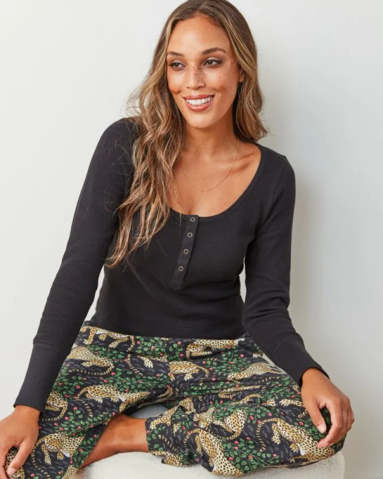 Petite | Pajama Bottoms<Printfresh Bagheera - Petite Lightweight Flannel PJ Pant - Ink