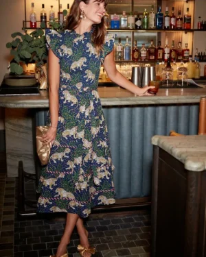 Dresses<Printfresh Bagheera - Ready To Ruffle Dress - Navy