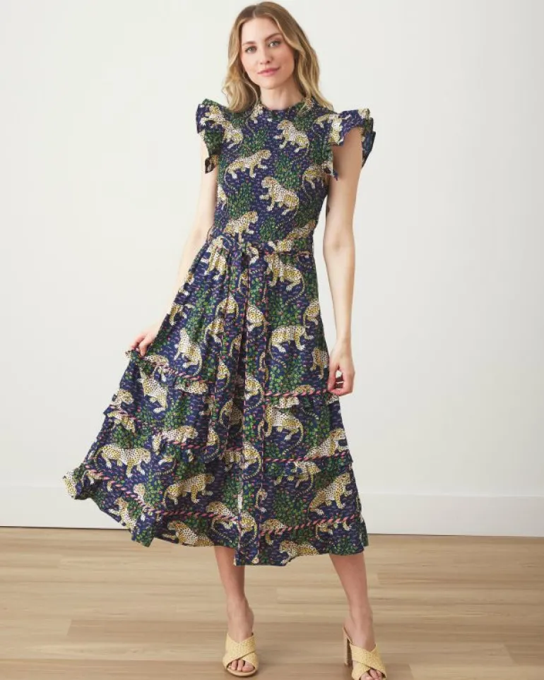 Dresses<Printfresh Bagheera - Ready To Ruffle Dress - Navy