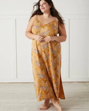Bagheera | Luxe Satin<Printfresh Bagheera - Satin Chic to Sleep Nightie - Tobacco