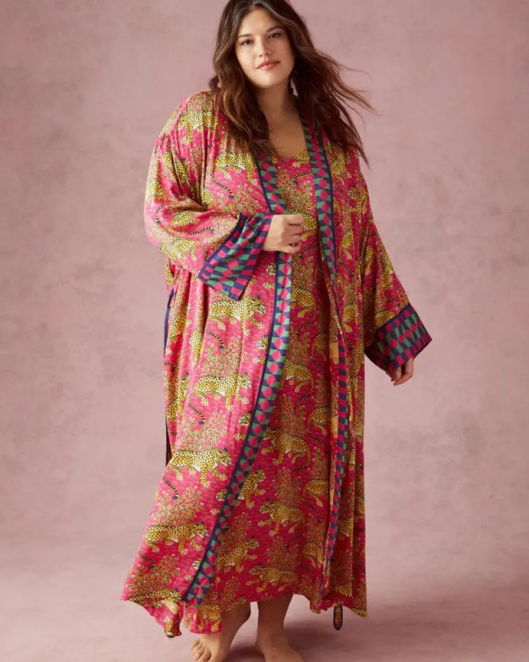 Bagheera | Luxe Satin<Printfresh Bagheera - Satin Robe - Hot Pink HotPink