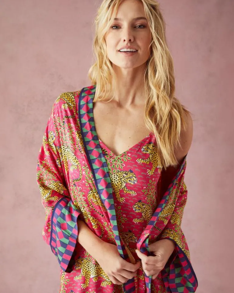Bagheera | Luxe Satin<Printfresh Bagheera - Satin Robe - Hot Pink HotPink