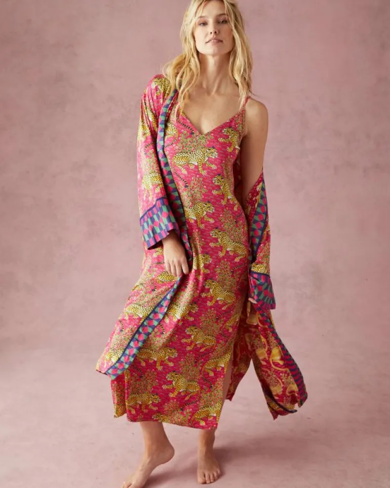 Bagheera | Luxe Satin<Printfresh Bagheera - Satin Robe - Hot Pink HotPink