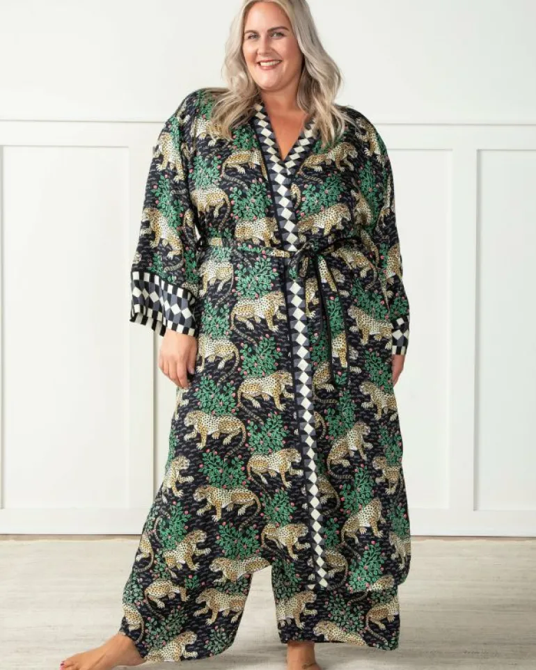 Bagheera | Luxe Satin<Printfresh Bagheera - Satin Robe - Ink