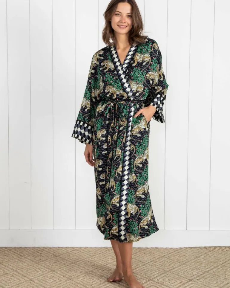 Bagheera | Luxe Satin<Printfresh Bagheera - Satin Robe - Ink