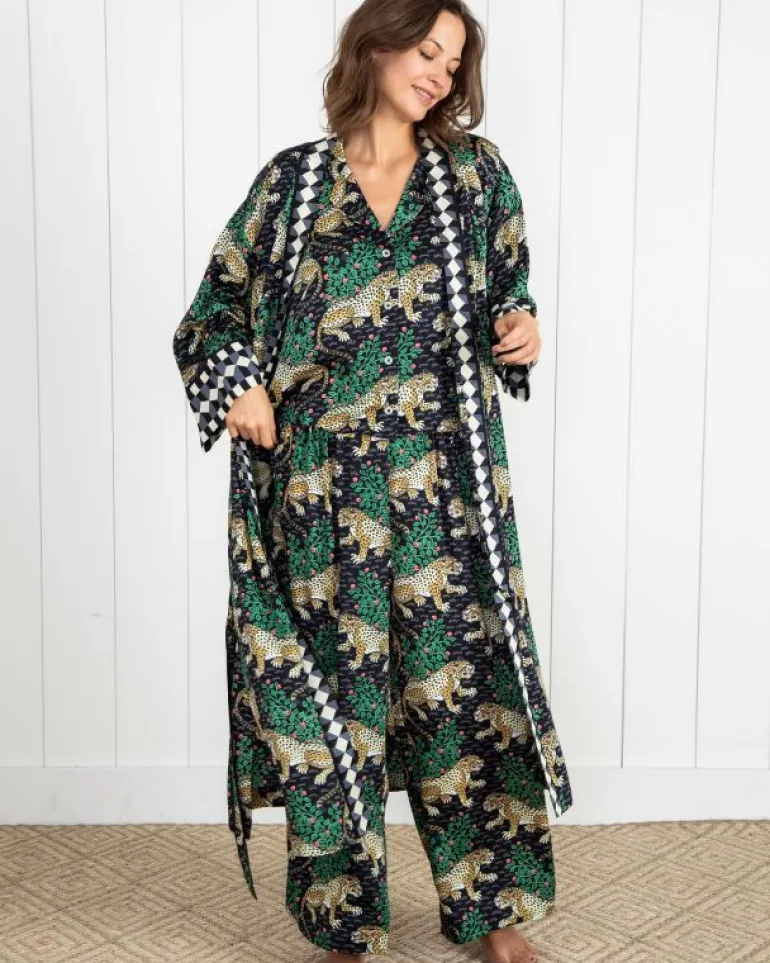 Bagheera | Luxe Satin<Printfresh Bagheera - Satin Robe - Ink