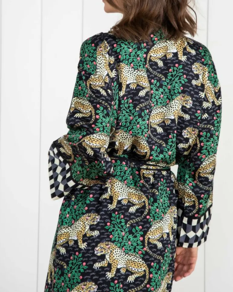 Bagheera | Luxe Satin<Printfresh Bagheera - Satin Robe - Ink