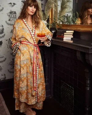 Bagheera | Luxe Satin<Printfresh Bagheera - Satin Robe - Tobacco