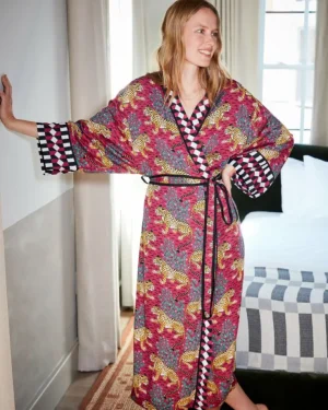 Bagheera | Luxe Satin<Printfresh Bagheera - Satin Robe - Wine
