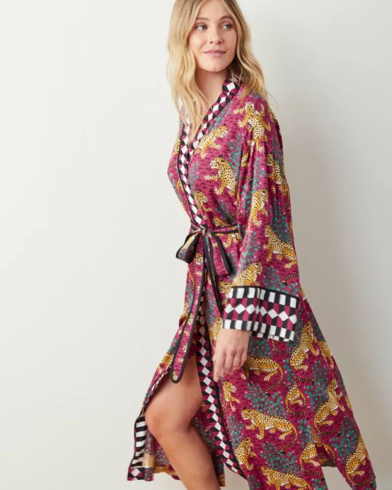 Bagheera | Luxe Satin<Printfresh Bagheera - Satin Robe - Wine