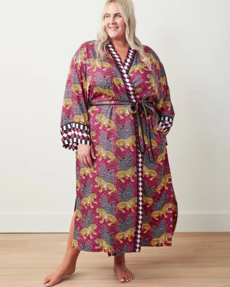 Bagheera | Luxe Satin<Printfresh Bagheera - Satin Robe - Wine