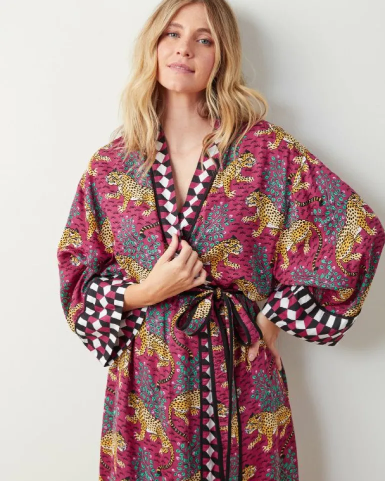 Bagheera | Luxe Satin<Printfresh Bagheera - Satin Robe - Wine