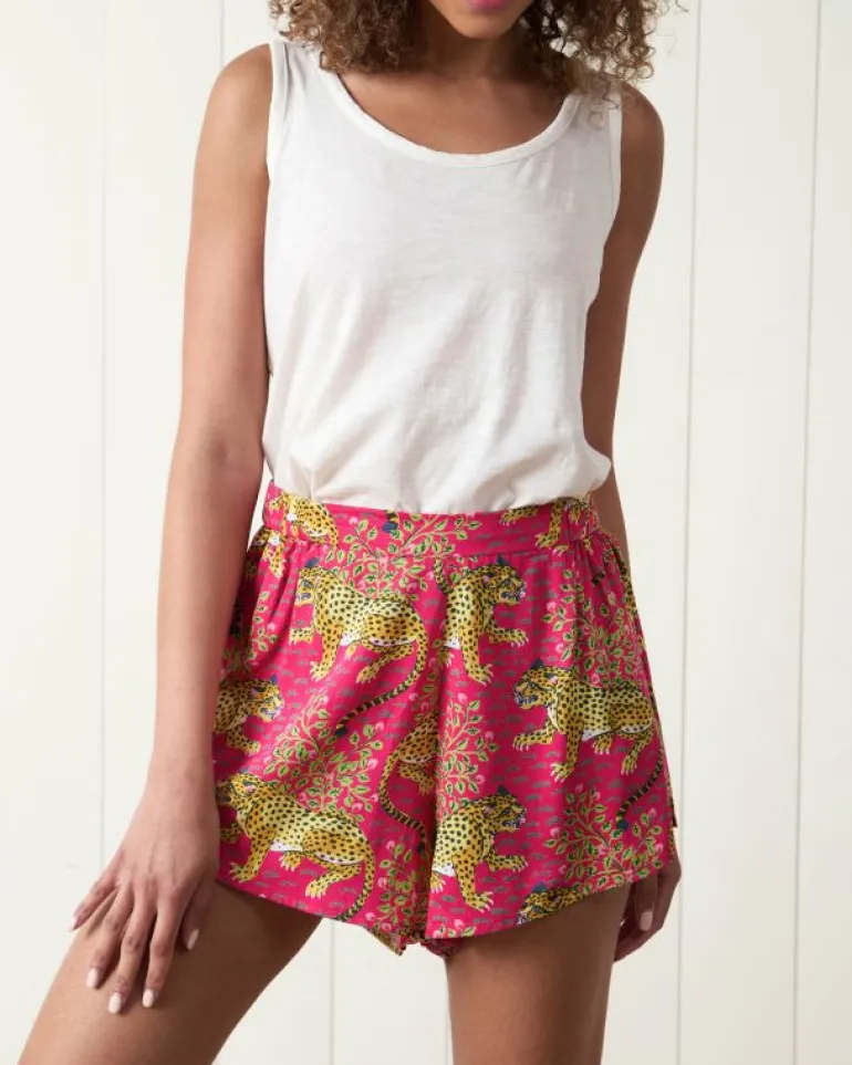 Bagheera | Luxe Satin<Printfresh Bagheera - Satin Sweet Dreams Shorts - Hot Pink HotPink