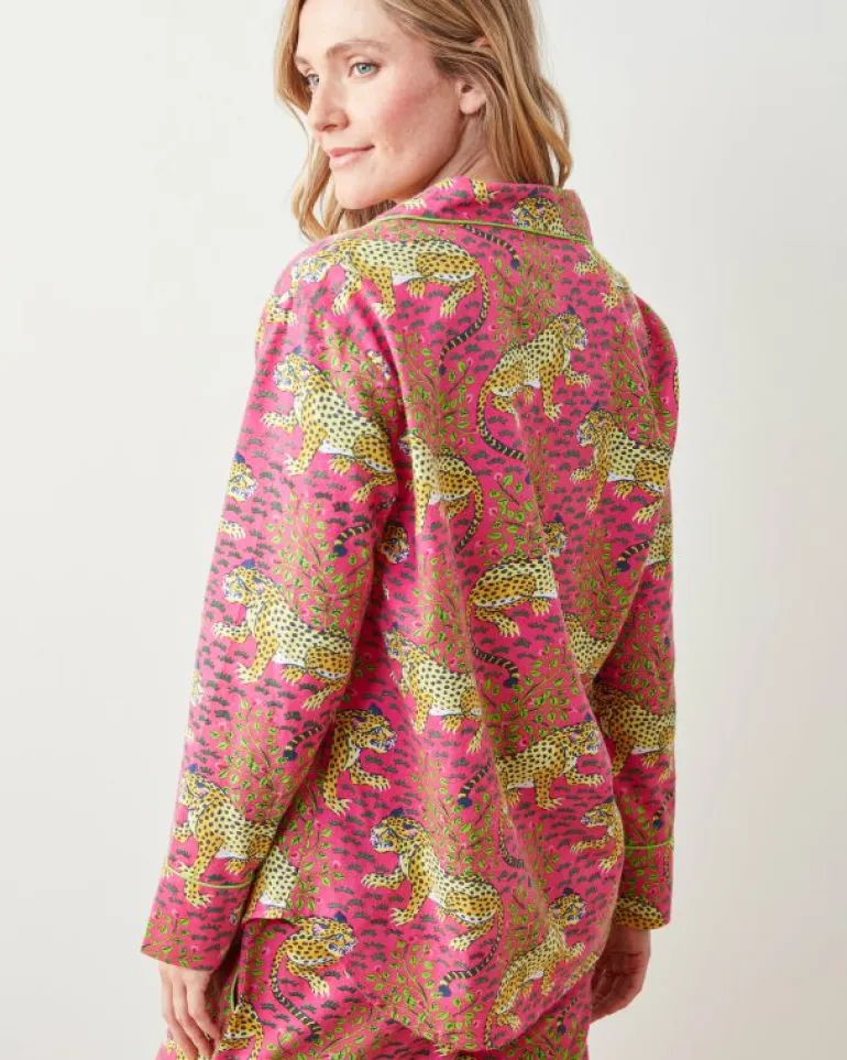 Tall | Pajama Sets<Printfresh Bagheera - Tall Lightweight Flannel Long PJ Set - Hot Pink HotPink