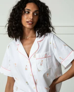 Pajama Sets<Printfresh Bubbly Brunch - Short Sleeve u0026 Cropped Pants Set - Cloud