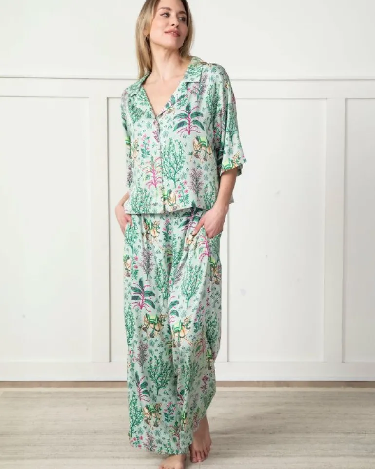 Petite | Luxe Satin<Printfresh Camel's Courtyard - Petite Satin Wildest Dreams Set - Avocado