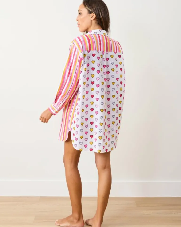 Blouses & Tops<Printfresh Candy Hearts Stripe - Everyday Button Down - Candy Cloud CandyCloud