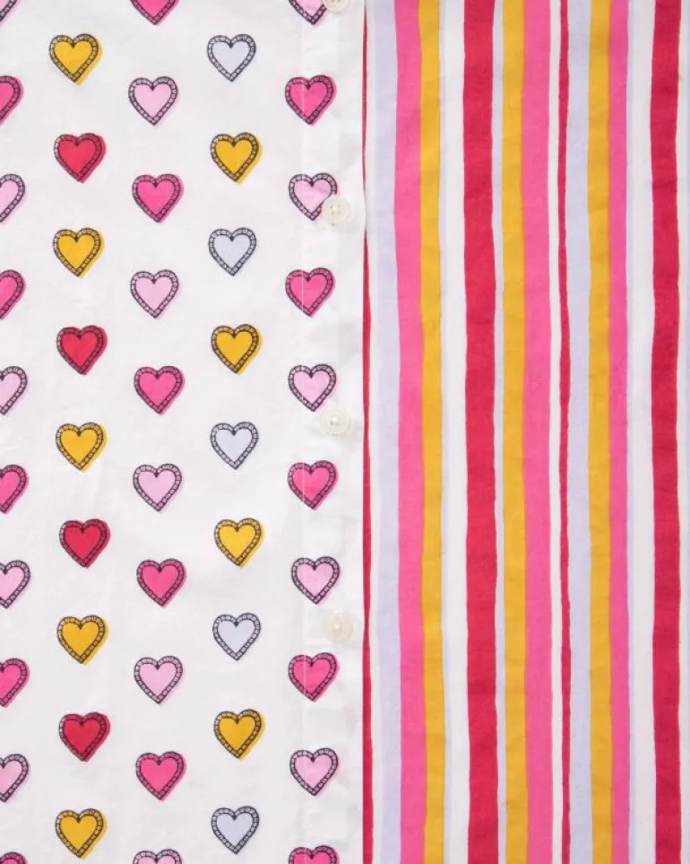 Blouses & Tops<Printfresh Candy Hearts Stripe - Everyday Button Down - Candy Cloud CandyCloud