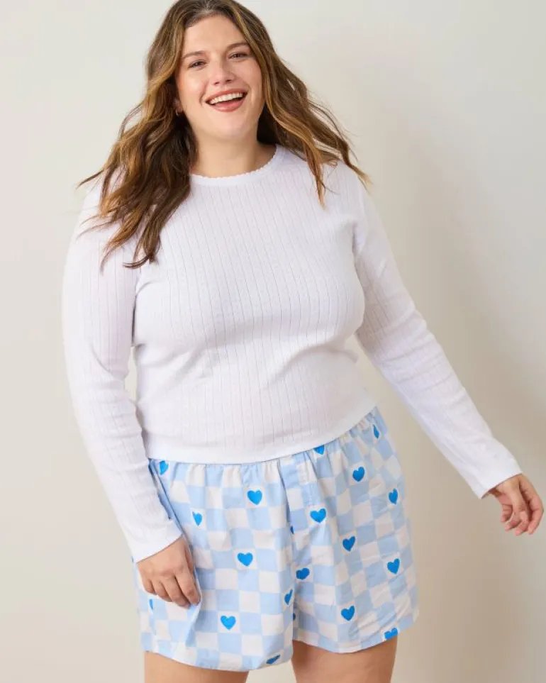 Pajama Bottoms<Printfresh Checkered Hearts - Bradshaw Boxer Short - Blue Eyes BlueEyes