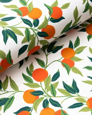 Wallpaper<Printfresh Clementine - Wallpaper Double Roll - Olive