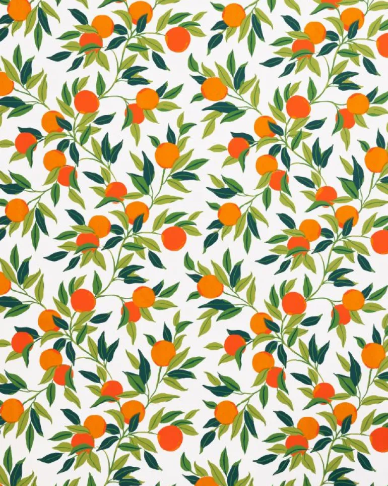 Wallpaper<Printfresh Clementine - Wallpaper Double Roll - Olive