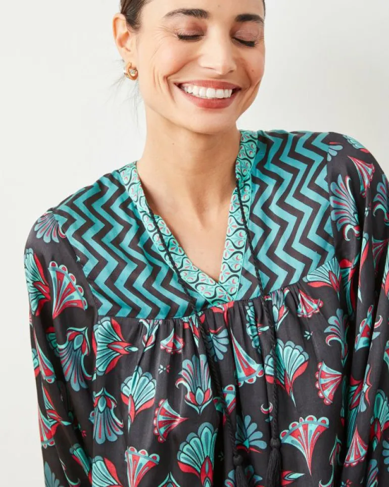 Blouses & Tops<Printfresh Cocktail Hour - Tides Turned Blouse - Gatsby Green GatsbyGreen