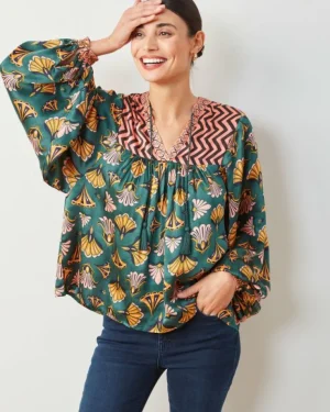 Blouses & Tops<Printfresh Cocktail Hour - Tides Turned Blouse - Gemstone