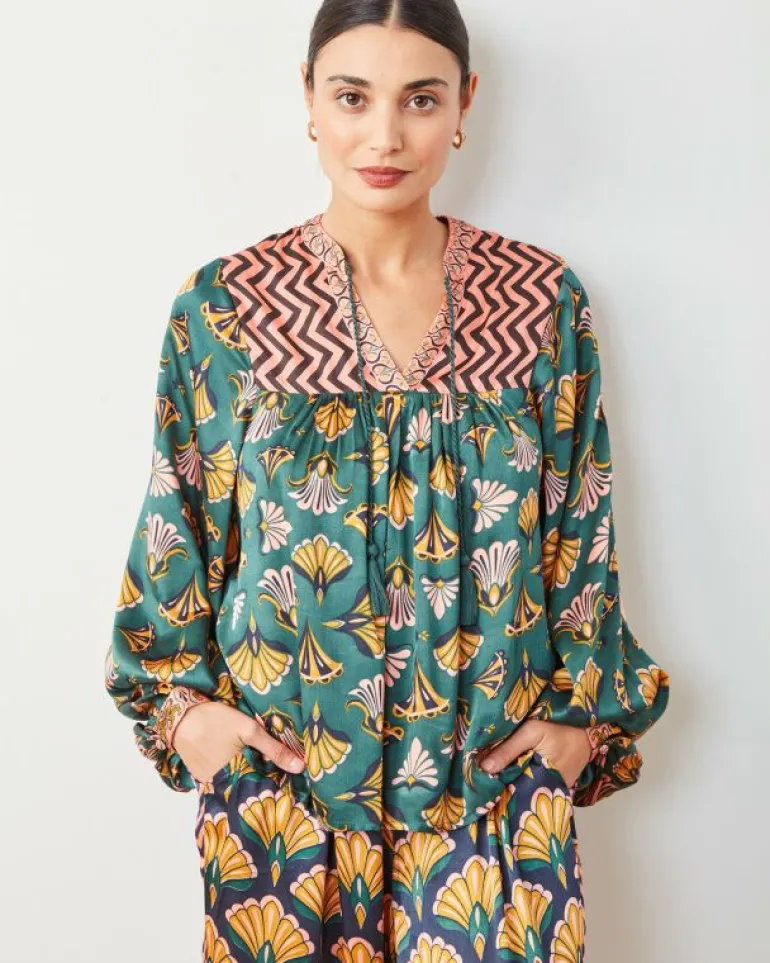 Blouses & Tops<Printfresh Cocktail Hour - Tides Turned Blouse - Gemstone