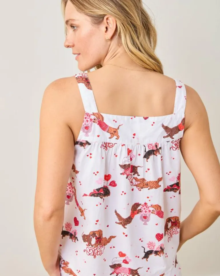 Pajama Sets<Printfresh Dachshund Date - Back To Bed Cropped Pant Set - Cloud