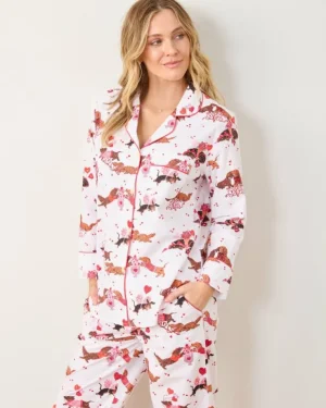 Pajama Sets<Printfresh Dachshund Date - Long PJ Set - Cloud