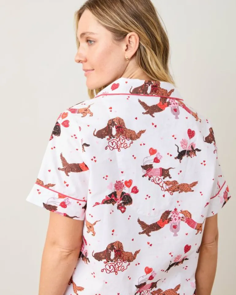 Pajama Sets<Printfresh Dachshund Date - Short PJ Set - Cloud
