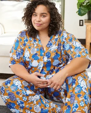 Petite | Luxe Satin<Printfresh Fancy Cat - Petite Satin Wildest Dreams Set - Tobacco