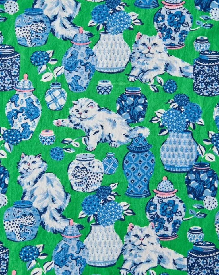 Pajama Sets<Printfresh Fancy Cat - Short PJ Set - Green Juice GreenJuice