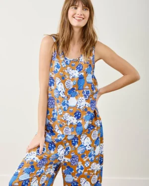 Tall | Luxe Satin<Printfresh Fancy Cat - Tall Satin Friday Set - Tobacco
