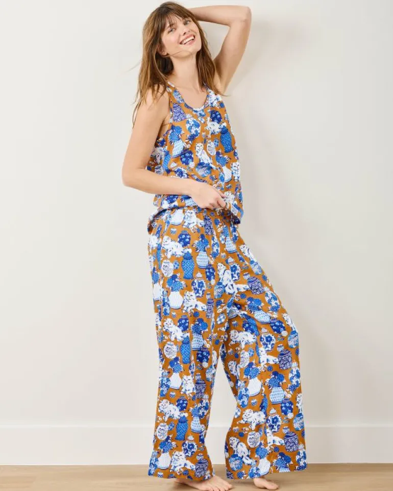 Tall | Luxe Satin<Printfresh Fancy Cat - Tall Satin Friday Set - Tobacco