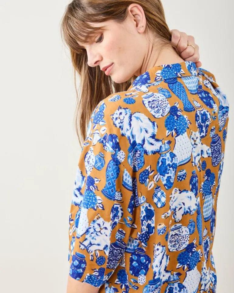 Luxe Satin | Tall<Printfresh Fancy Cat - Tall Satin Wildest Dreams Set - Tobacco