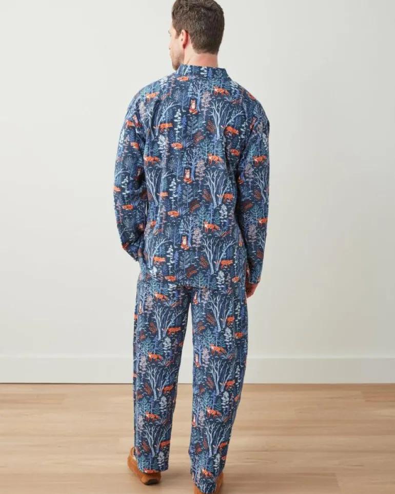 Pajama Sets<Printfresh Fox u0026 Folklore - Men's Lightweight Flannel Long PJ Set - Indigo