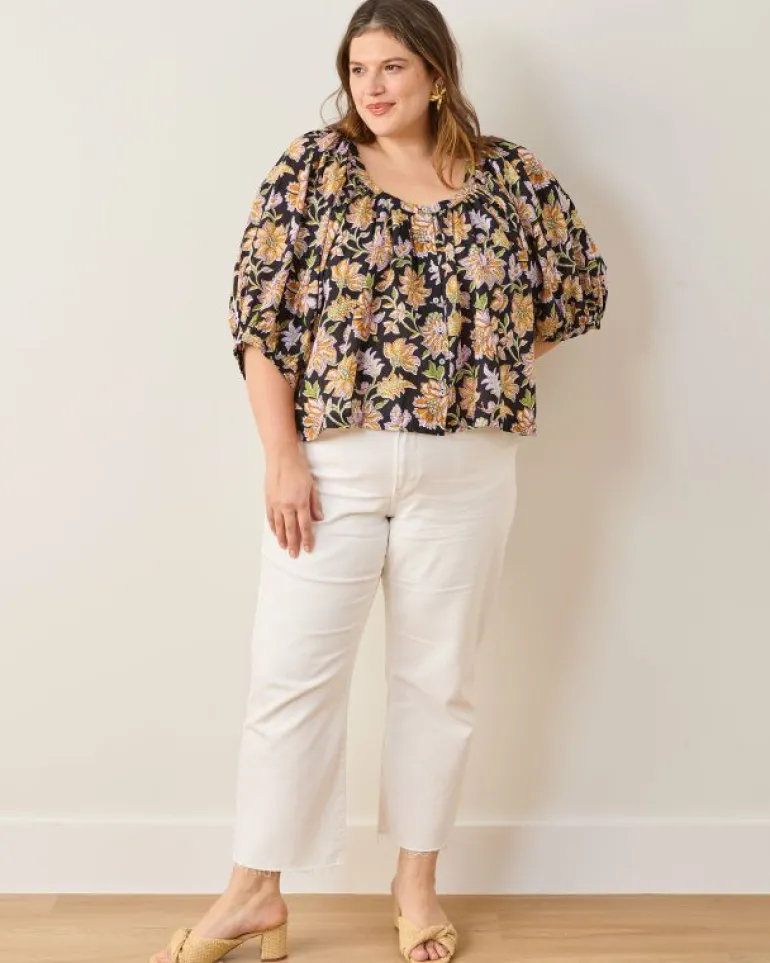 Blouses & Tops<Printfresh Gardenscape - Gilmore Blouse - Jet Black JetBlack