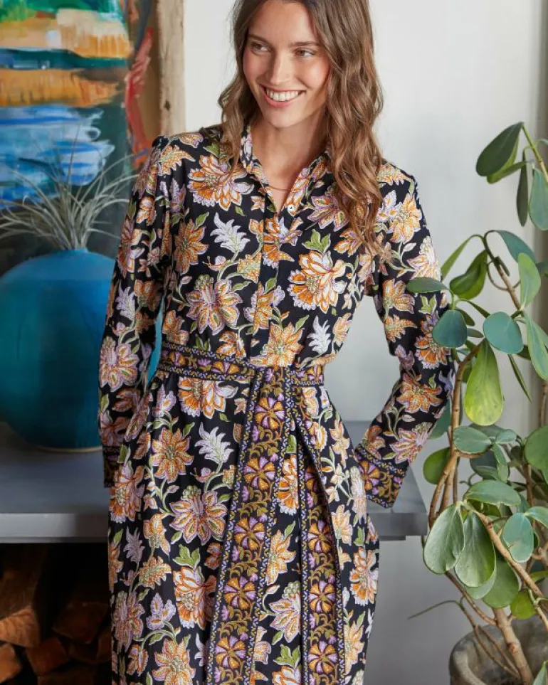 Dresses<Printfresh Gardenscape - Monaco Dress - Jet Black JetBlack