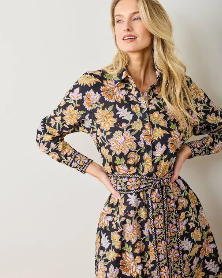Dresses<Printfresh Gardenscape - Monaco Dress - Jet Black JetBlack