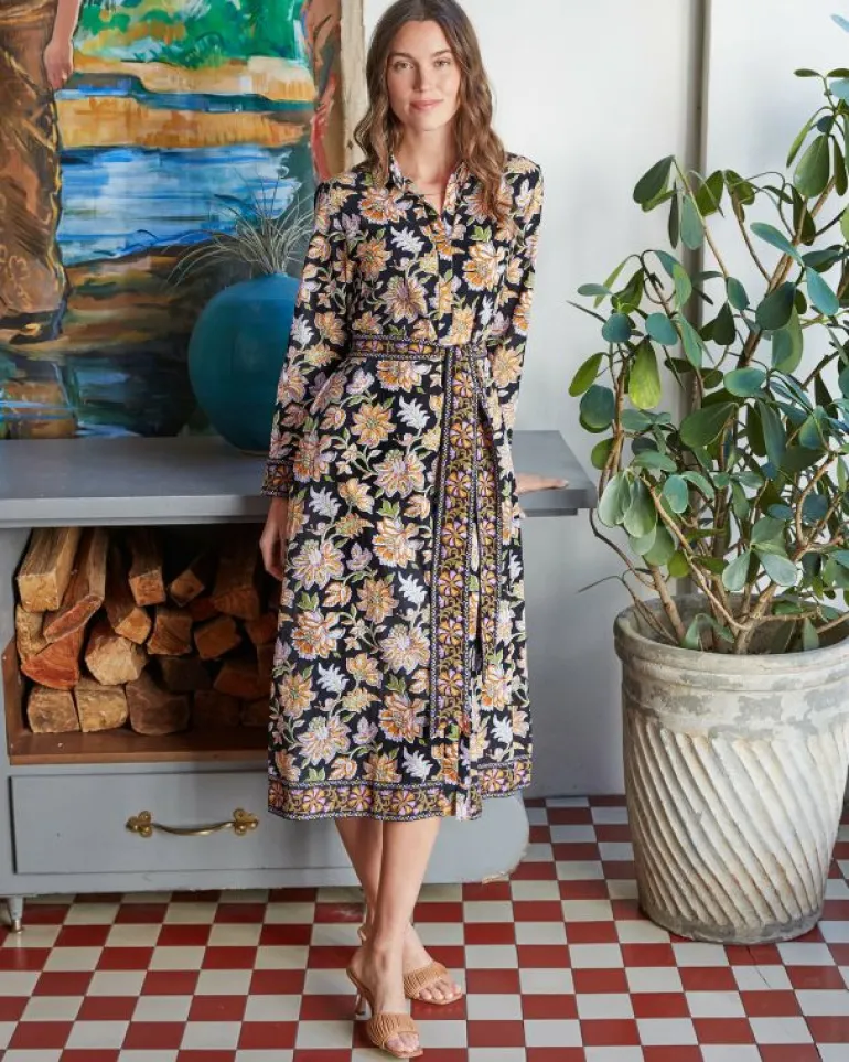 Dresses<Printfresh Gardenscape - Monaco Dress - Jet Black JetBlack