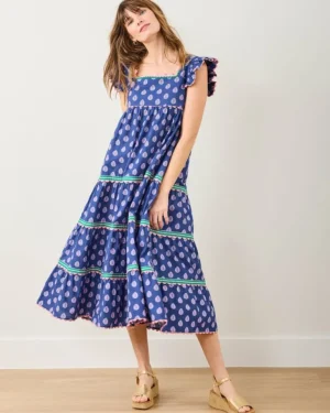 Dresses<Printfresh Glass Flower - Dunmore Dress - Navy