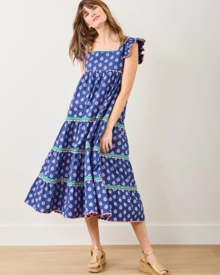 Dresses<Printfresh Glass Flower - Dunmore Dress - Navy