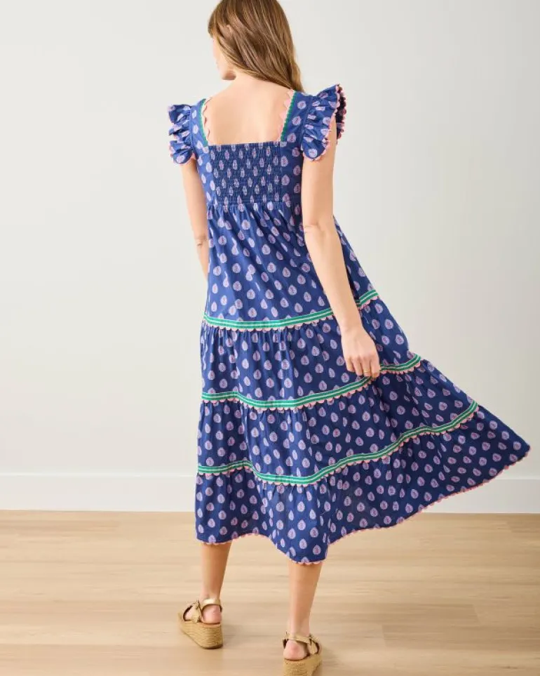 Dresses<Printfresh Glass Flower - Dunmore Dress - Navy