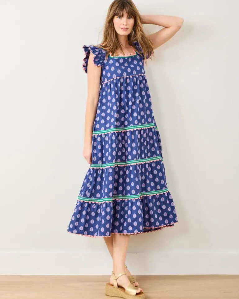 Dresses<Printfresh Glass Flower - Dunmore Dress - Navy