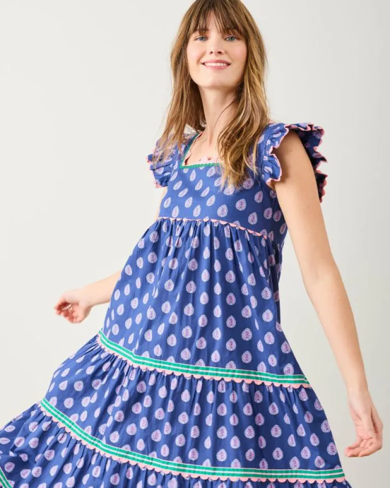 Dresses<Printfresh Glass Flower - Dunmore Dress - Navy