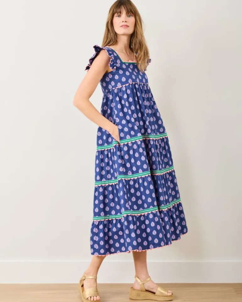 Dresses<Printfresh Glass Flower - Dunmore Dress - Navy
